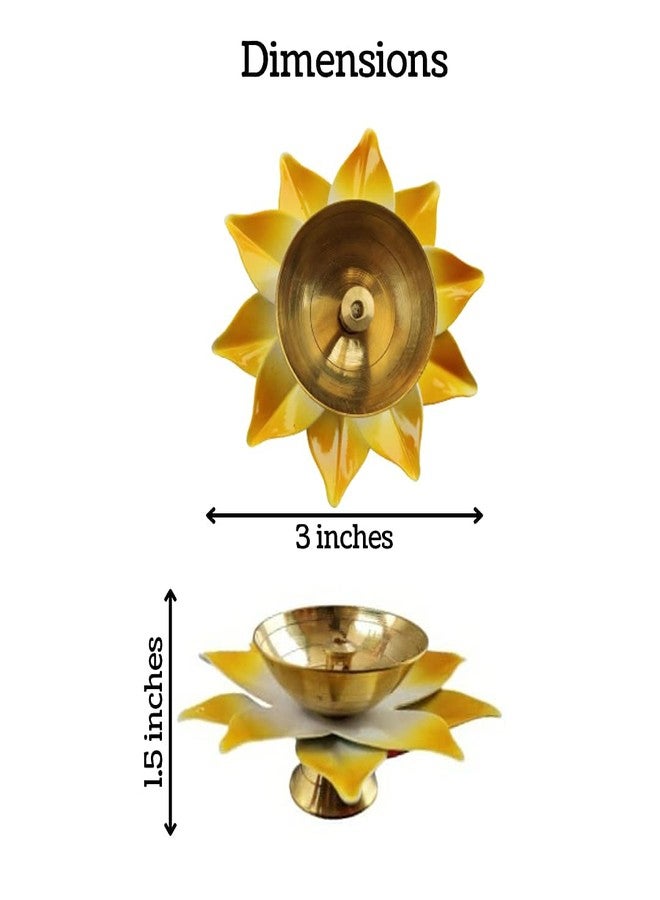 Sanvatsar Metal Diya Lotus Design Set of 6 Oil lamp Deepak, Navaratri Gift Diwali Gift Corporate Gift Home Decor Item in Diwali Pooja - Image 3